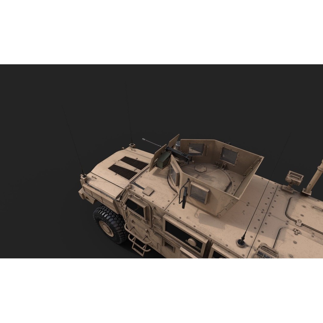 RG-33 MRAP 3D Model – Low Poly Military Vehicle, FBX, PBR Textures - View 9