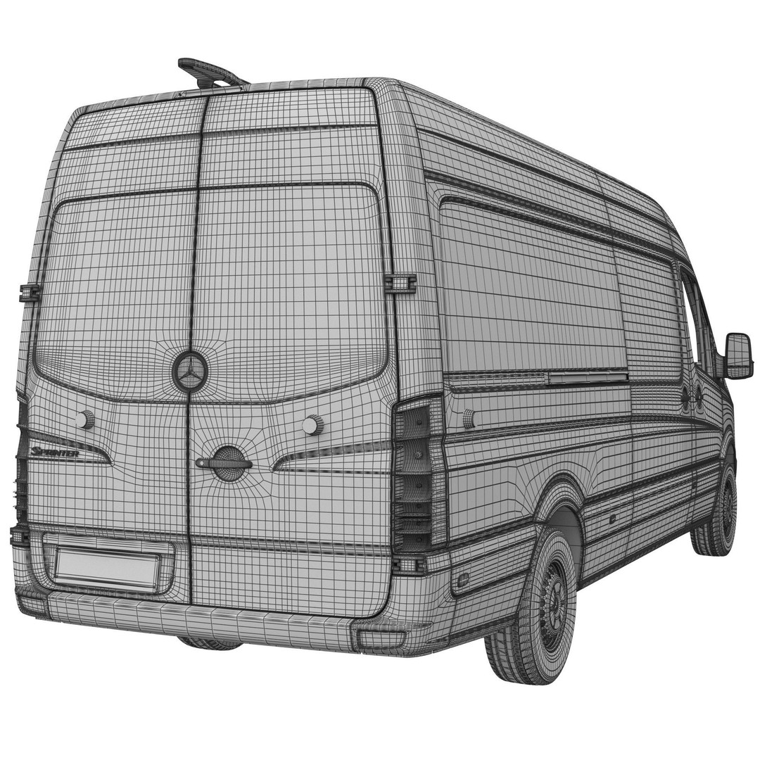 Mercedes-Benz Sprinter 2015 3D Model – Panel Van L3H2, FBX, Game Ready - View 16