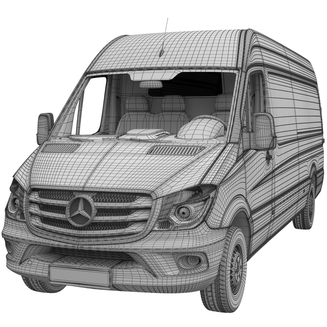 Mercedes-Benz Sprinter 2015 3D Model – Panel Van L3H2, FBX, Game Ready - View 17