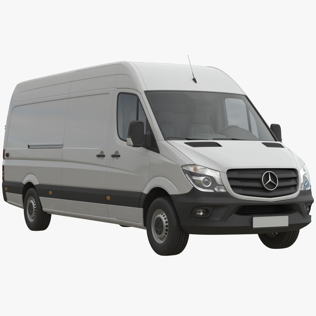 Mercedes-Benz Sprinter 2015 3D Model – Panel Van L3H2, FBX, Game Ready - View 3