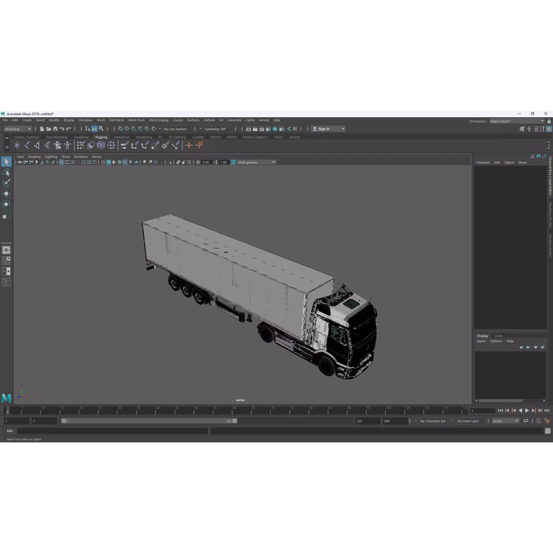 Mercedes-Benz eActros 600 3D Model – High-Poly Truck with Trailer, FBX - View 10