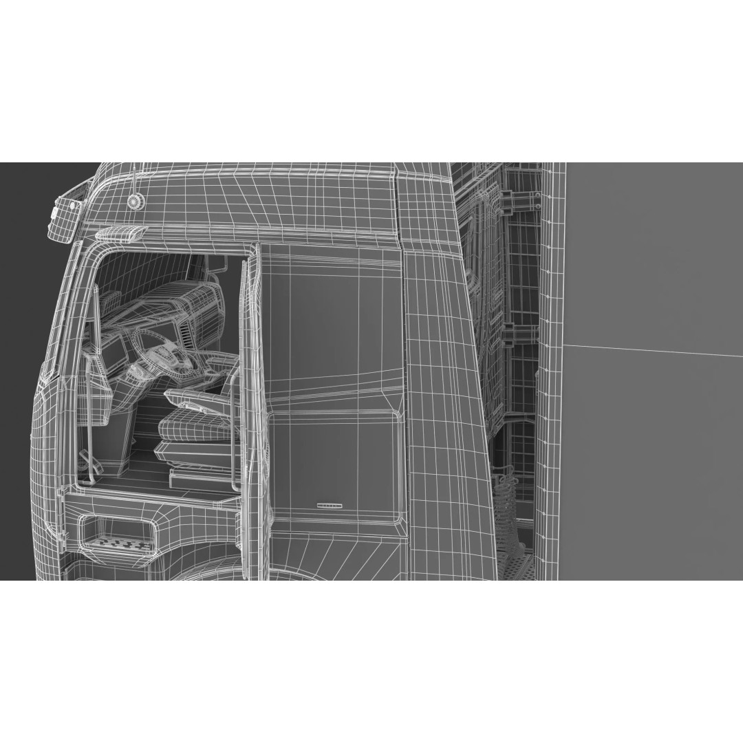 Mercedes-Benz eActros 600 3D Model – High-Poly Truck with Trailer, FBX - View 17