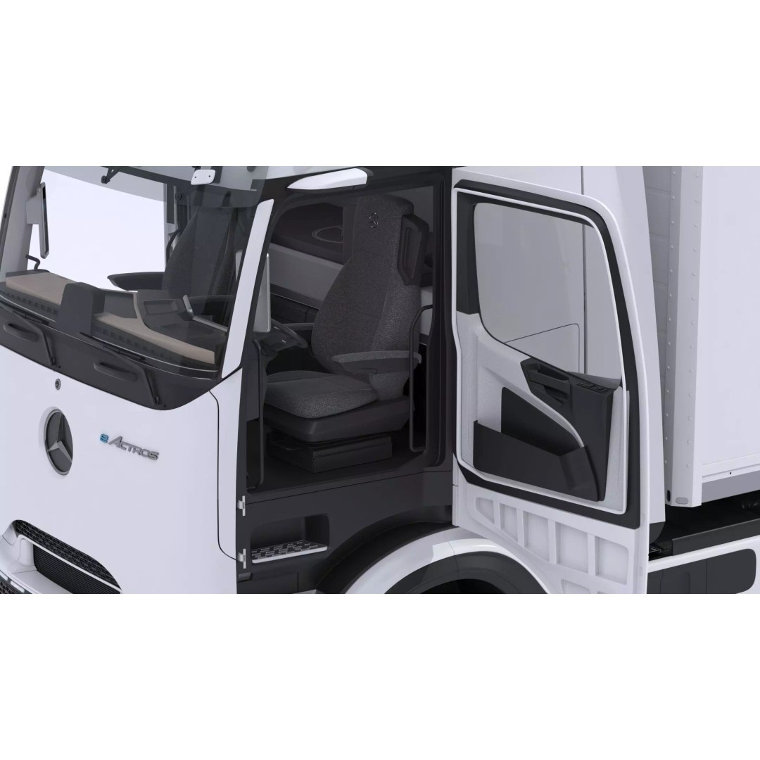 Mercedes-Benz eActros 600 3D Model – High-Poly Truck with Trailer, FBX - View 19