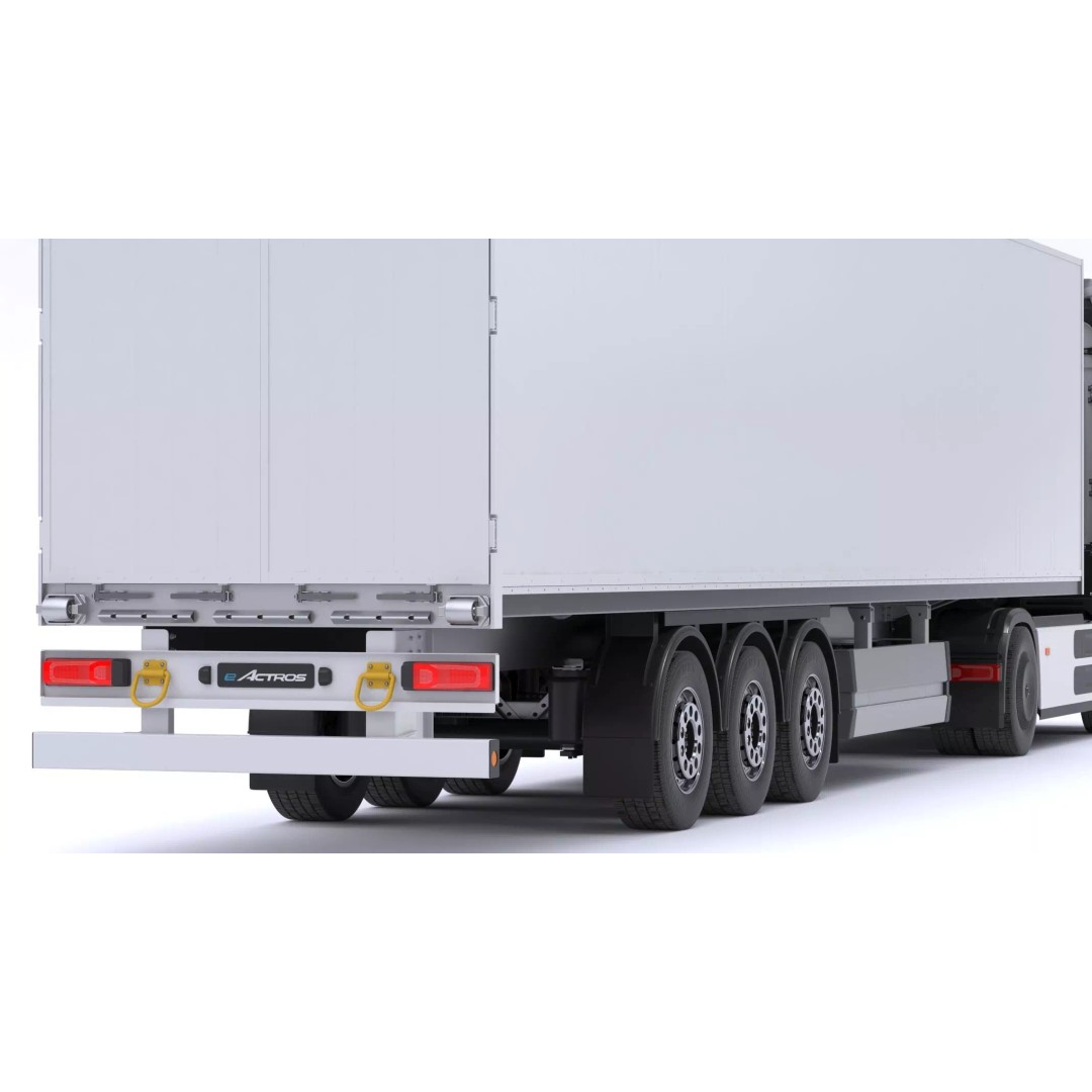 Mercedes-Benz eActros 600 3D Model – High-Poly Truck with Trailer, FBX - View 23