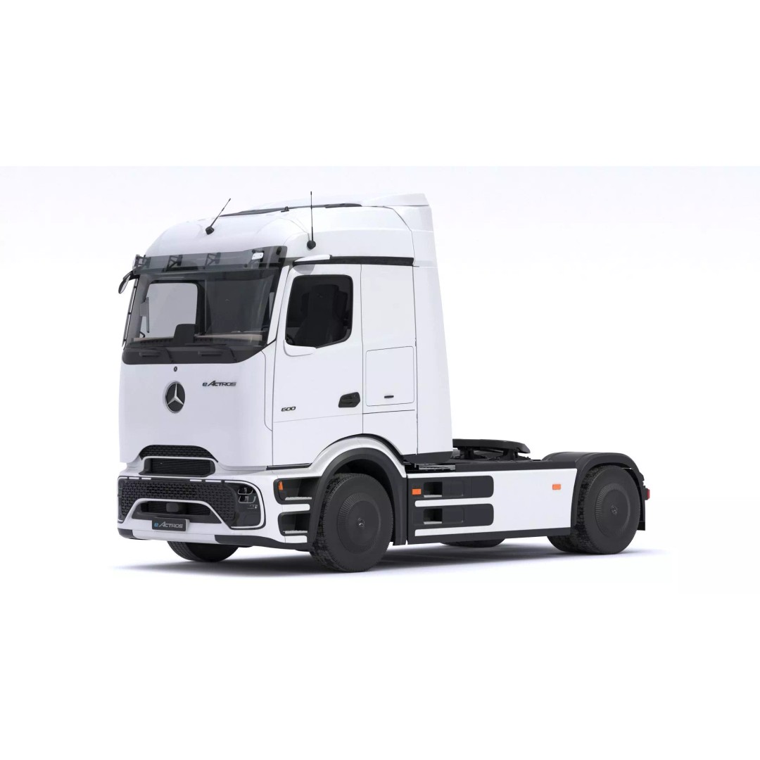 Mercedes-Benz eActros 600 3D Model – High-Poly Truck with Trailer, FBX - View 24