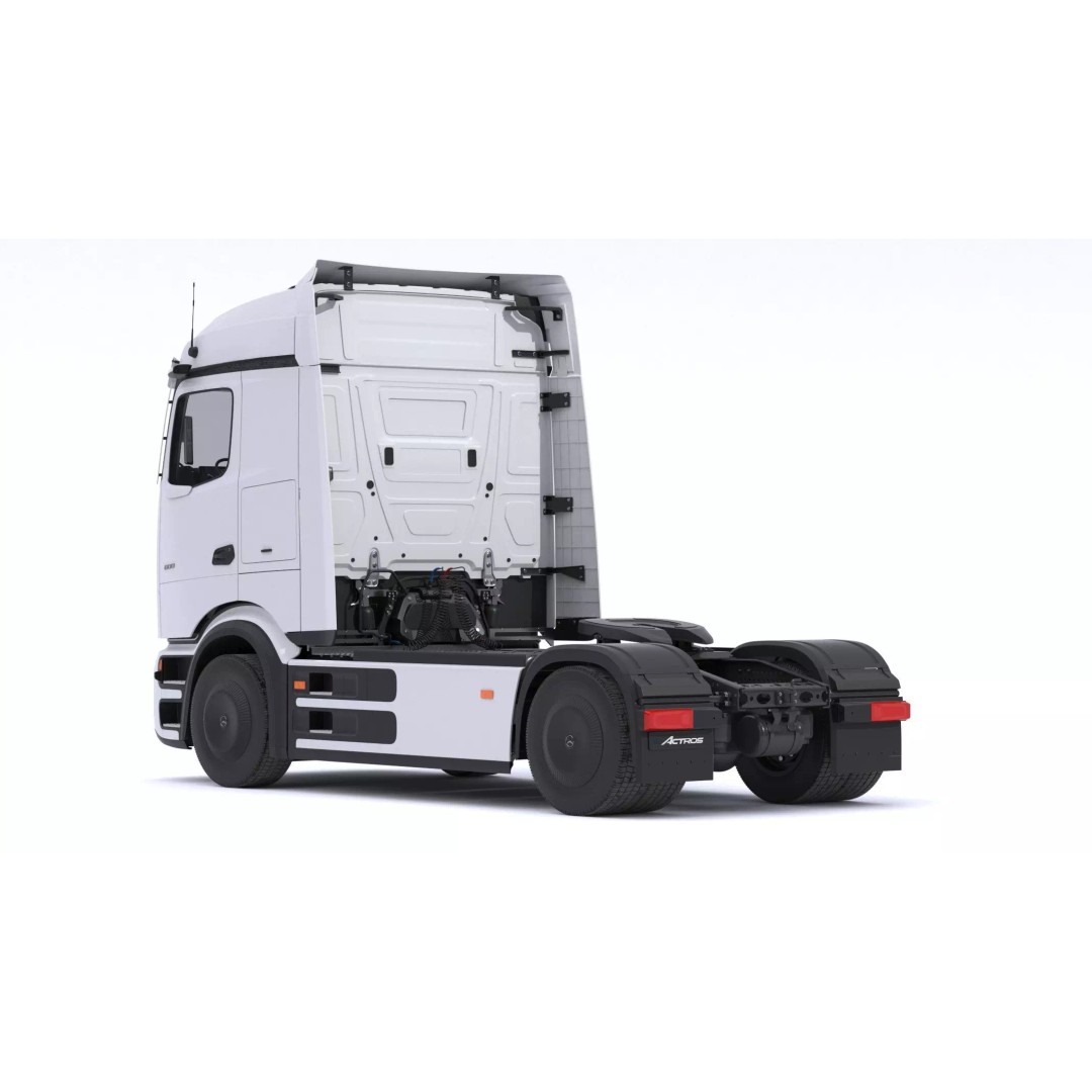 Mercedes-Benz eActros 600 3D Model – High-Poly Truck with Trailer, FBX - View 27