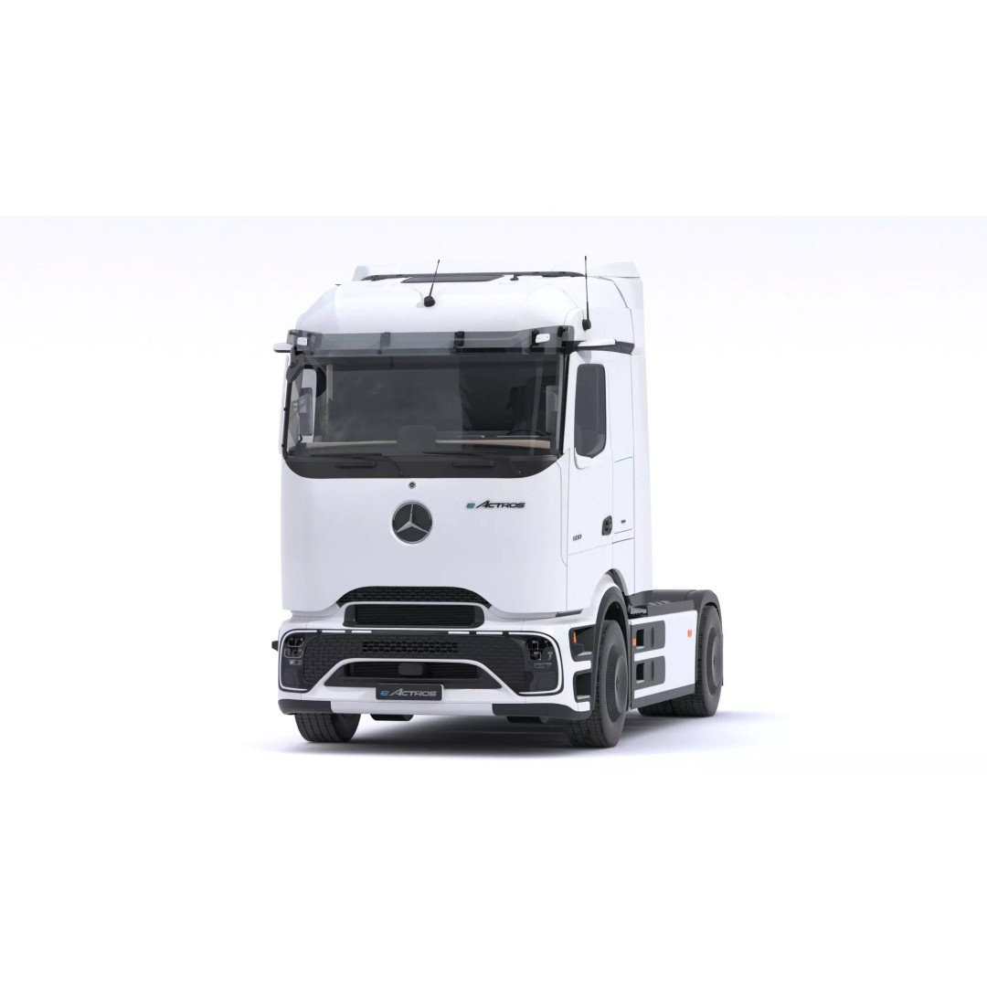 Mercedes-Benz eActros 600 3D Model – High-Poly Truck with Trailer, FBX - View 28