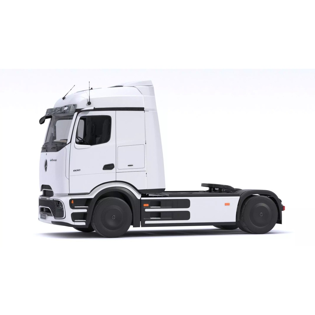 Mercedes-Benz eActros 600 3D Model – High-Poly Truck with Trailer, FBX - View 29