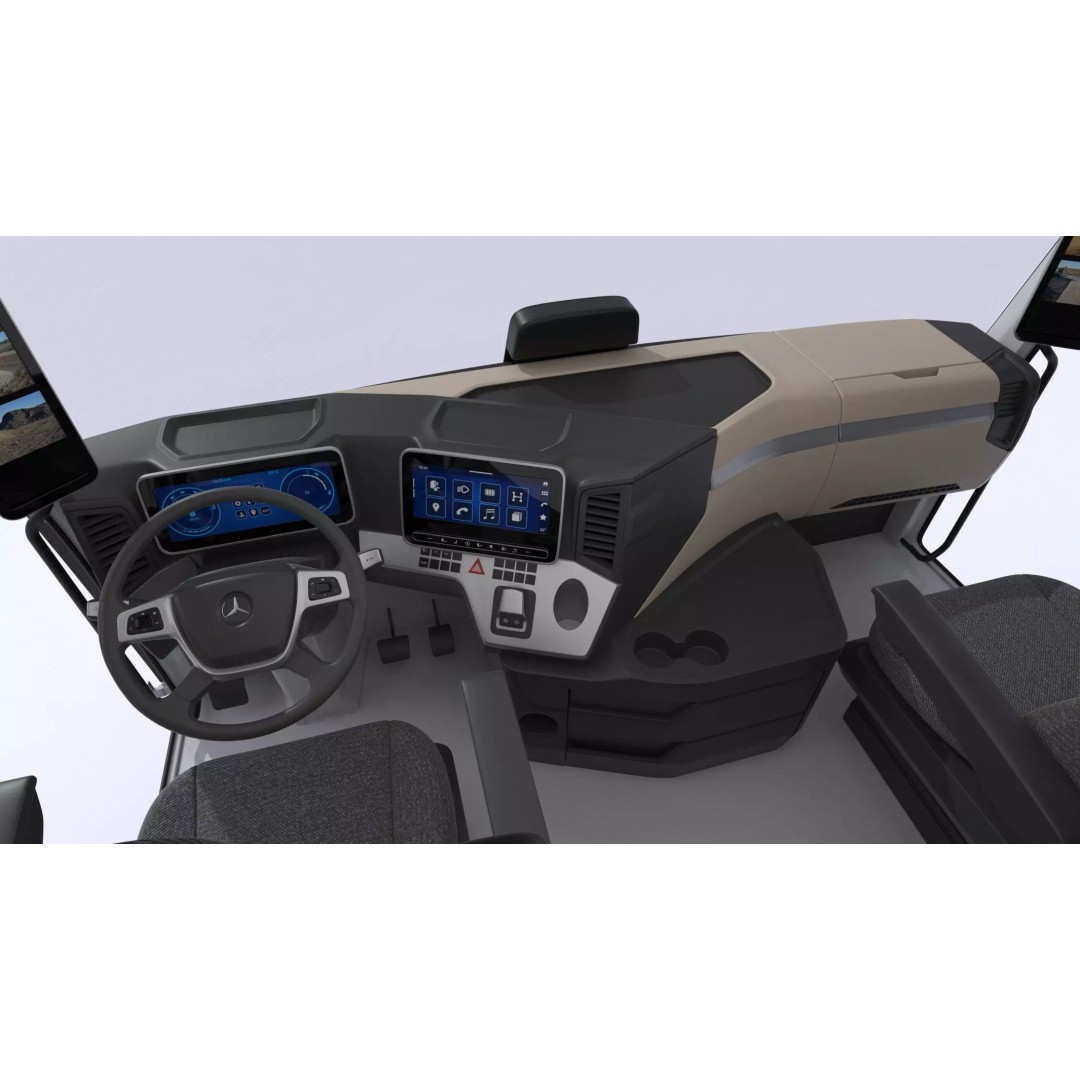 Mercedes-Benz eActros 600 3D Model – High-Poly Truck with Trailer, FBX - View 30