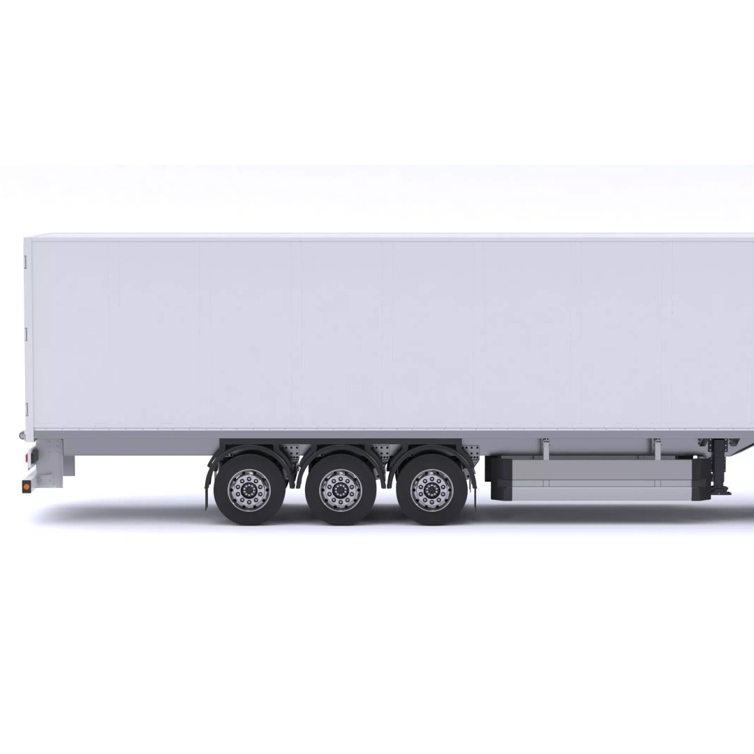 Mercedes-Benz eActros 600 3D Model – High-Poly Truck with Trailer, FBX - View 9