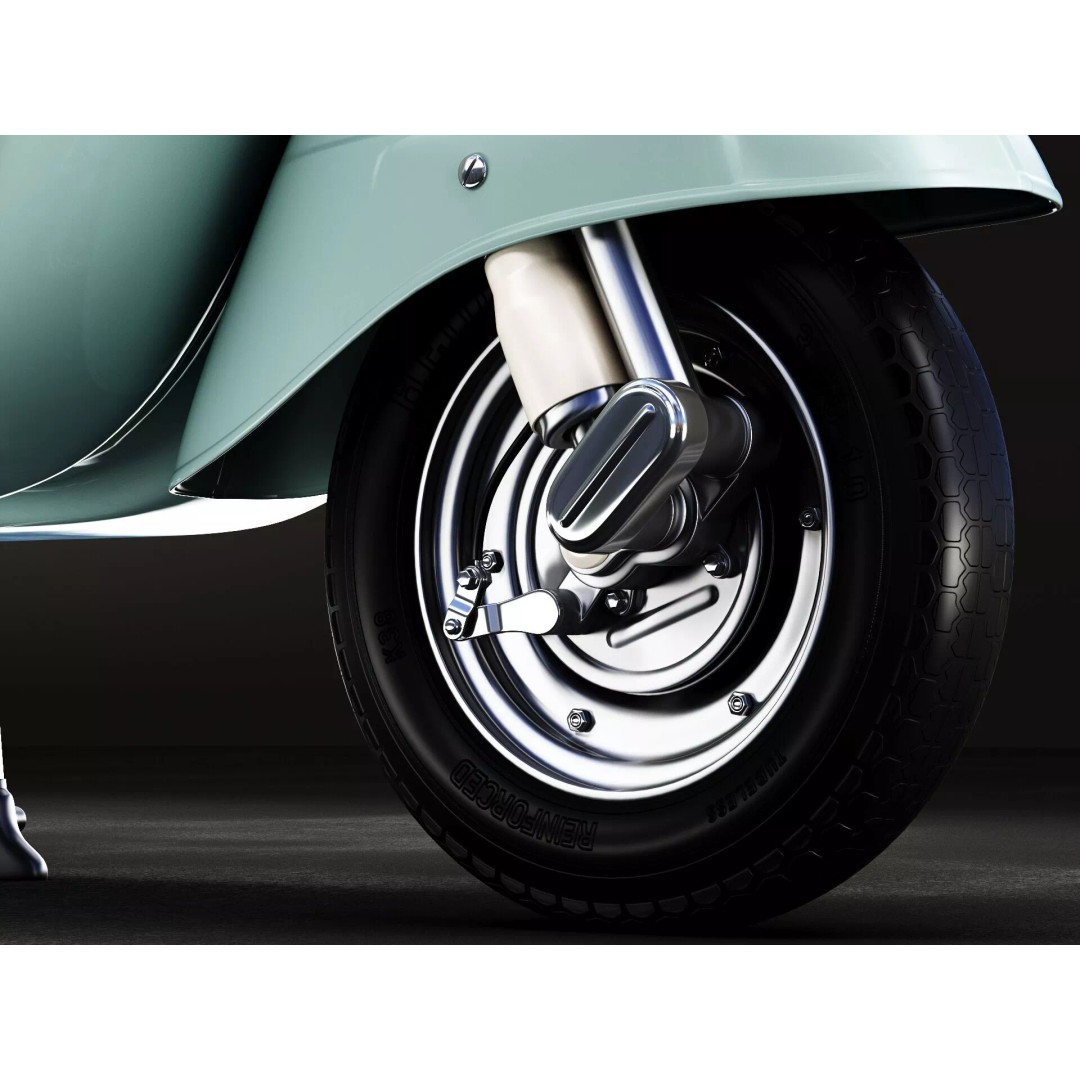 1963 Vespa 50 3D Model – High Poly Retro Motorcycle Asset, FBX, OBJ - View 16