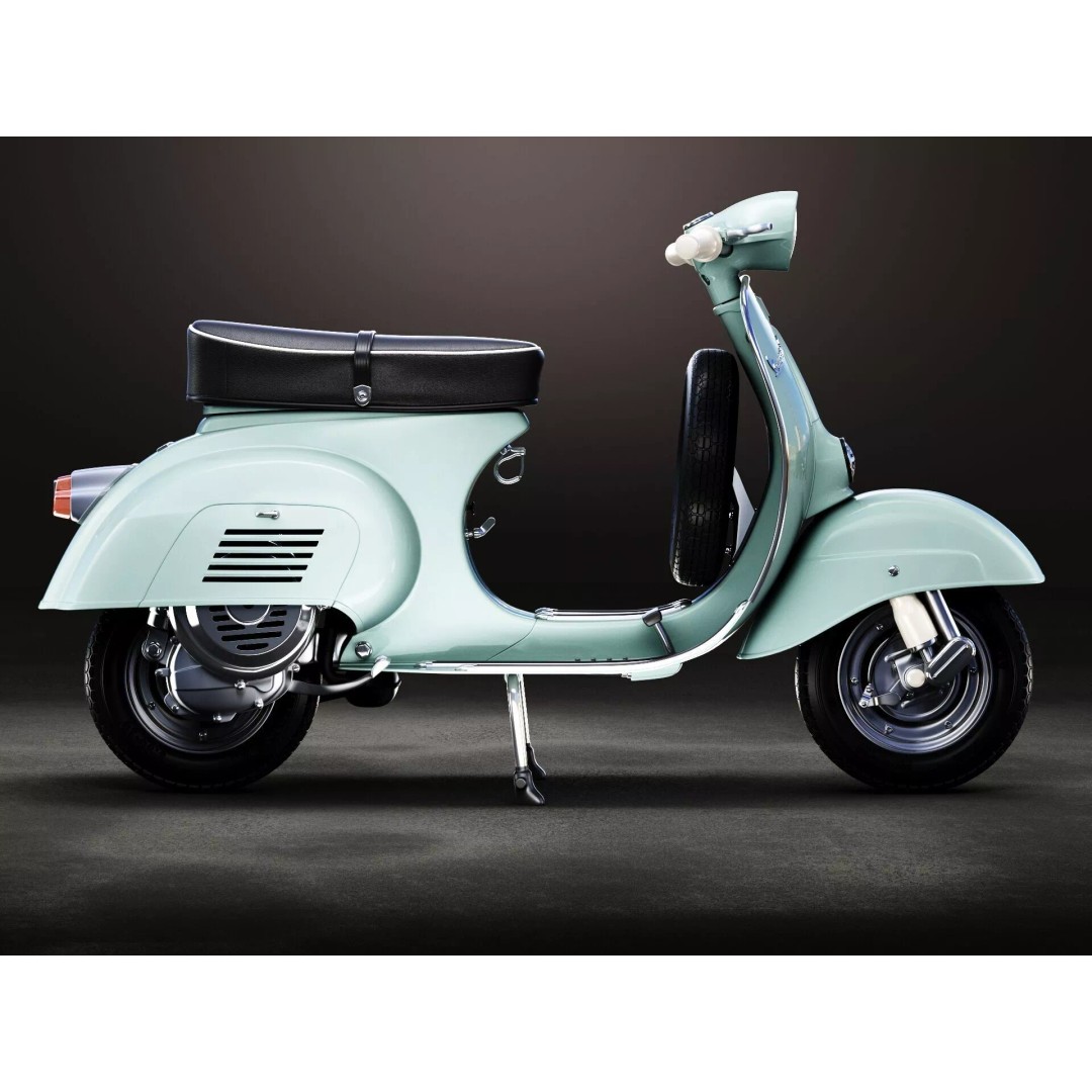 1963 Vespa 50 3D Model – High Poly Retro Motorcycle Asset, FBX, OBJ - View 5