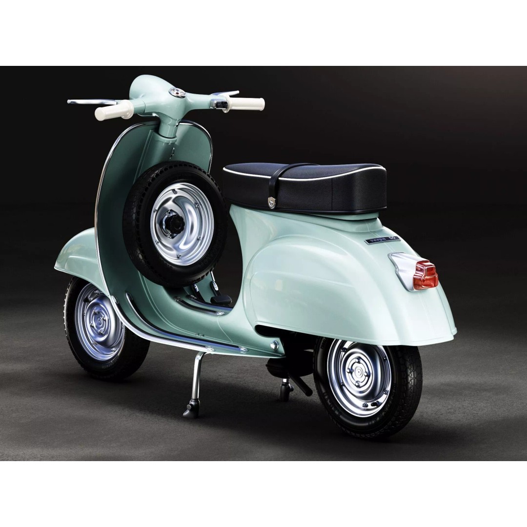 1963 Vespa 50 3D Model – High Poly Retro Motorcycle Asset, FBX, OBJ - View 6