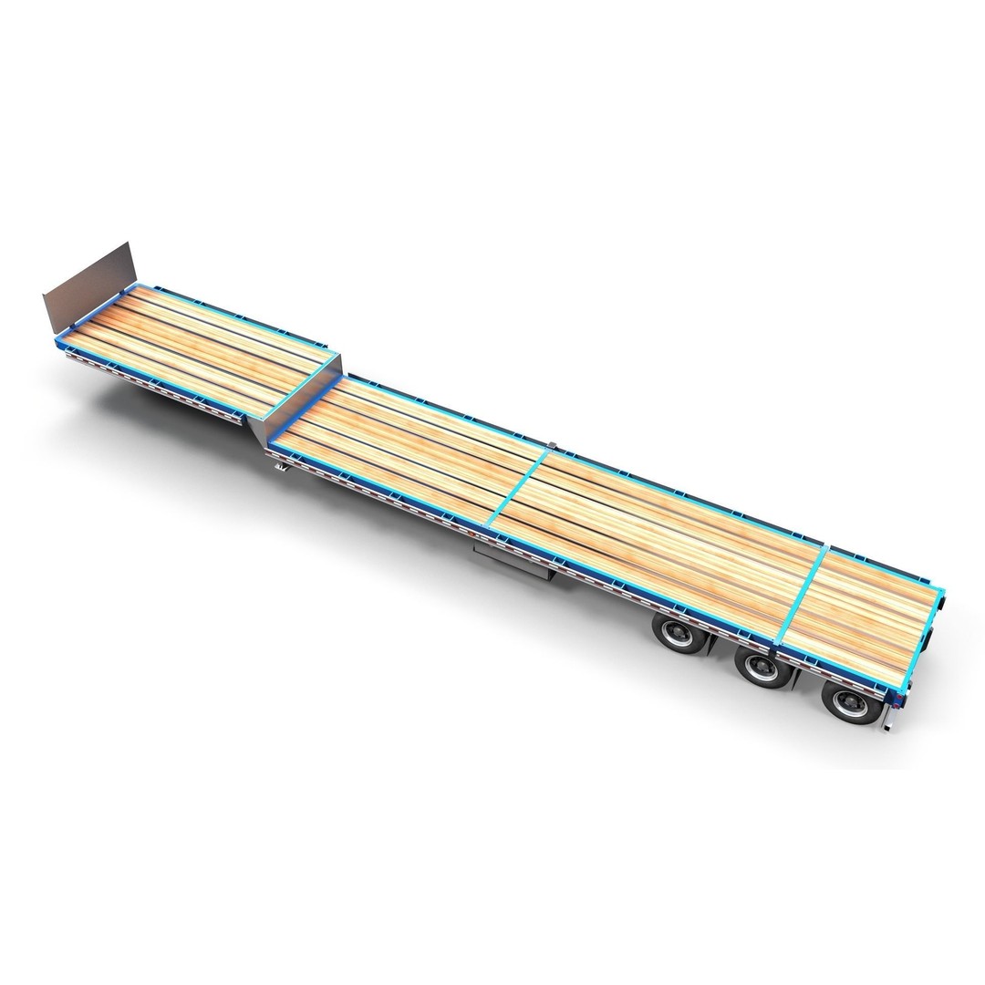 Dropdeck Trailer 3D Model – Low Poly Game Ready Asset, PBR Textures - View 11