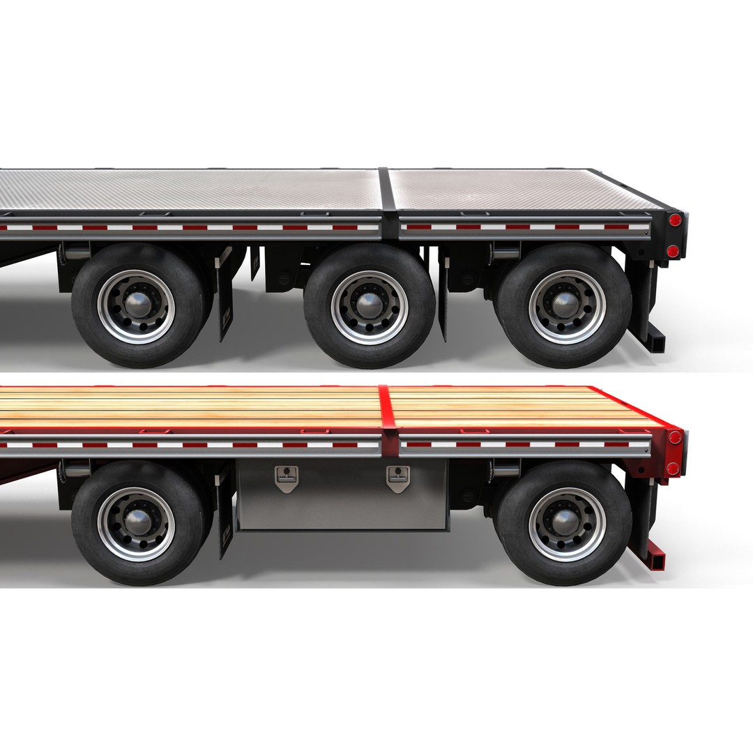 Dropdeck Trailer 3D Model – Low Poly Game Ready Asset, PBR Textures - View 16