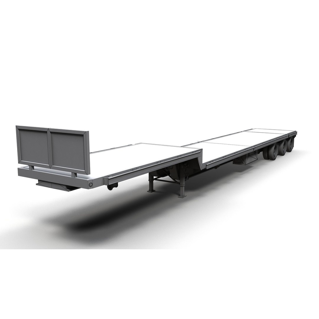 Dropdeck Trailer 3D Model – Low Poly Game Ready Asset, PBR Textures - View 17