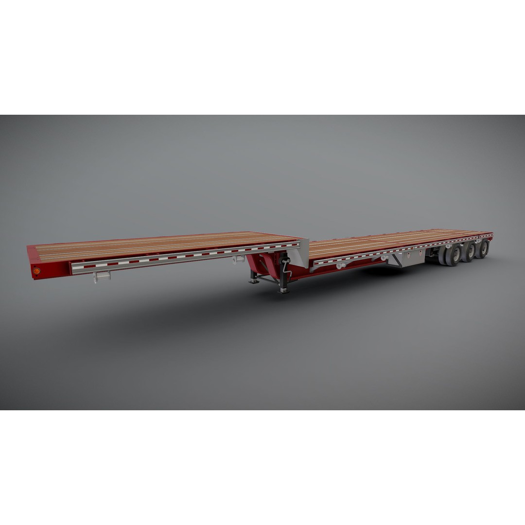 Dropdeck Trailer 3D Model – Low Poly Game Ready Asset, PBR Textures - View 21