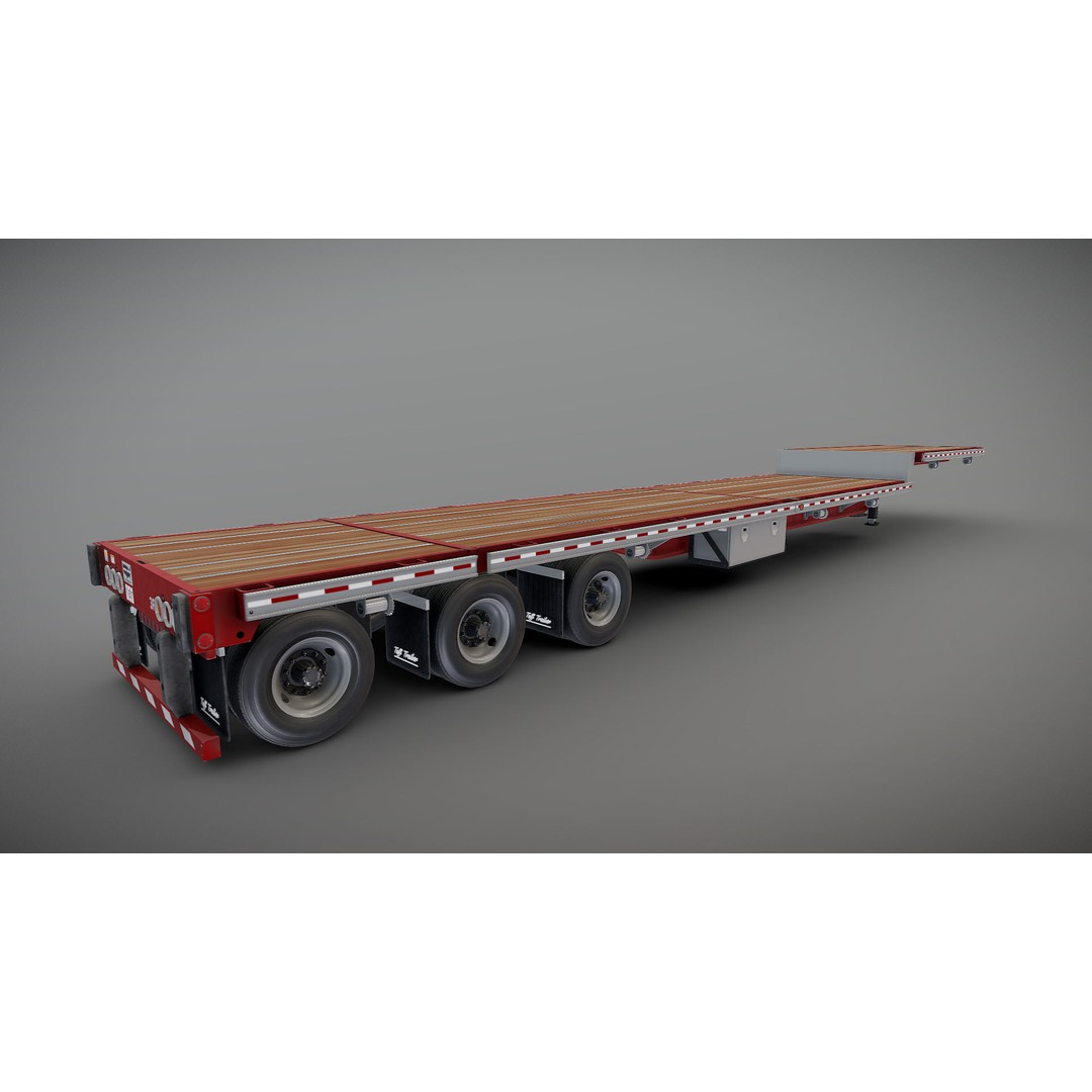 Dropdeck Trailer 3D Model – Low Poly Game Ready Asset, PBR Textures - View 22