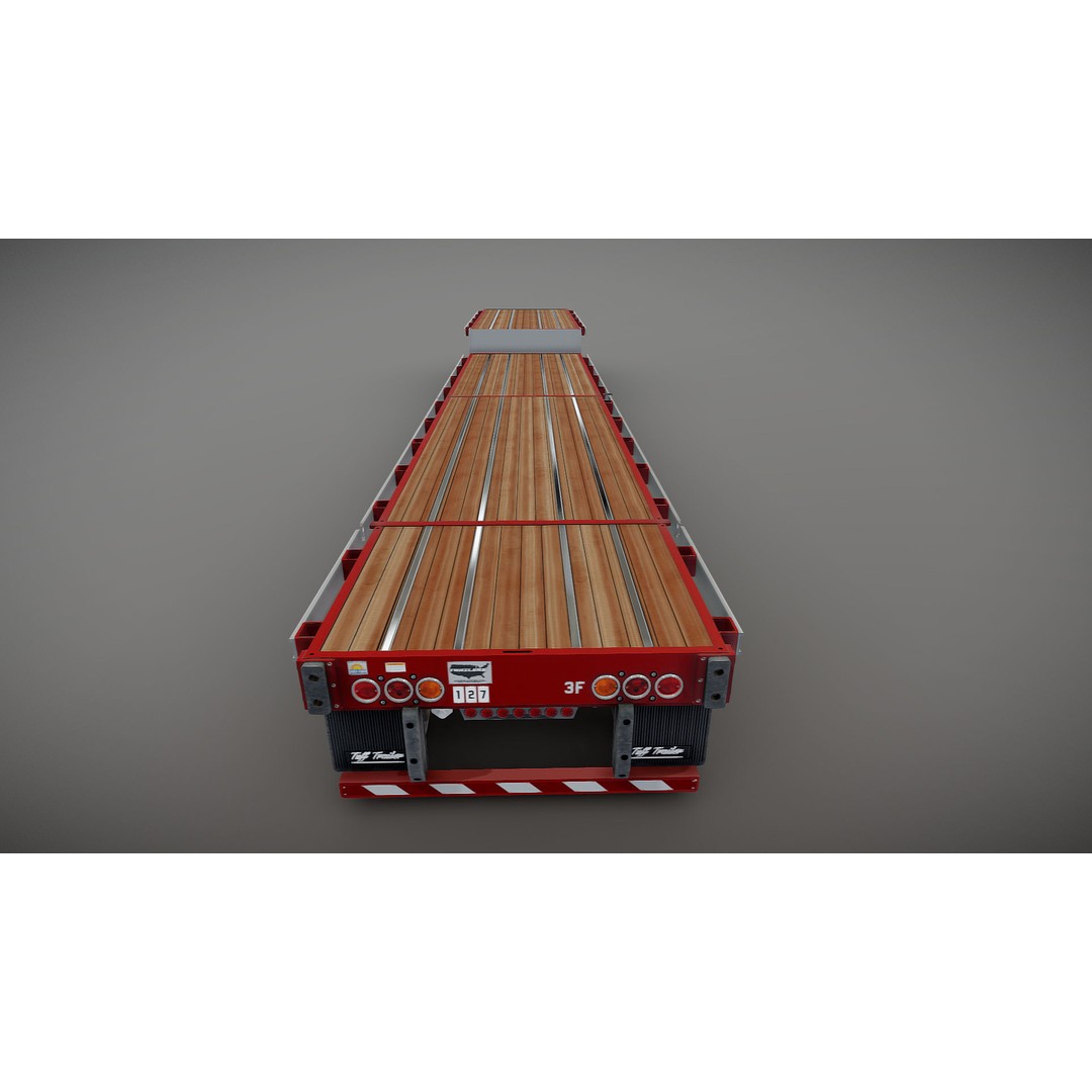 Dropdeck Trailer 3D Model – Low Poly Game Ready Asset, PBR Textures - View 23