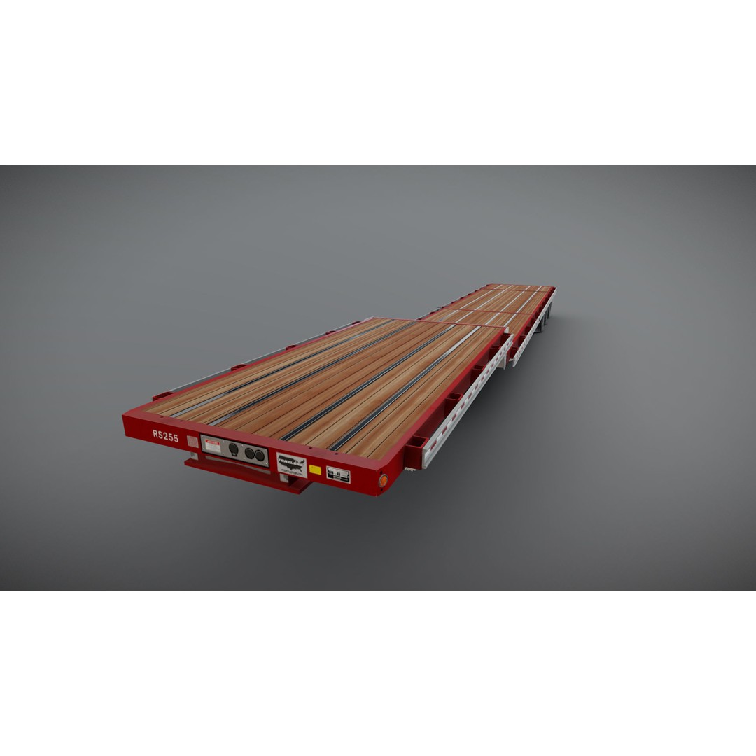 Dropdeck Trailer 3D Model – Low Poly Game Ready Asset, PBR Textures - View 24