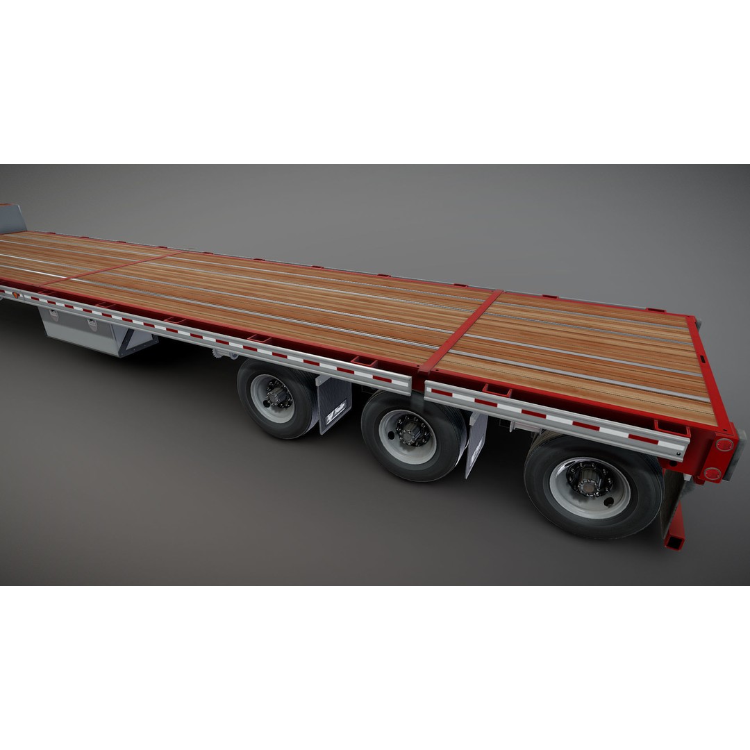 Dropdeck Trailer 3D Model – Low Poly Game Ready Asset, PBR Textures - View 26