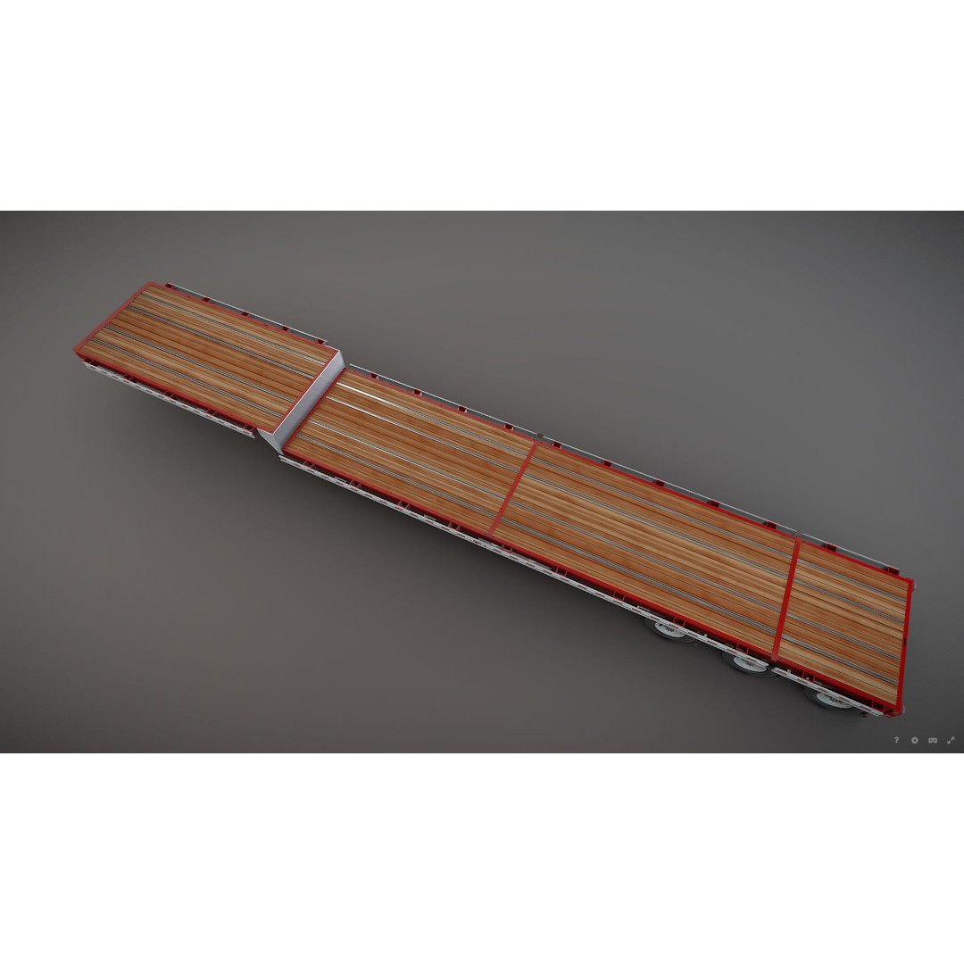 Dropdeck Trailer 3D Model – Low Poly Game Ready Asset, PBR Textures - View 31