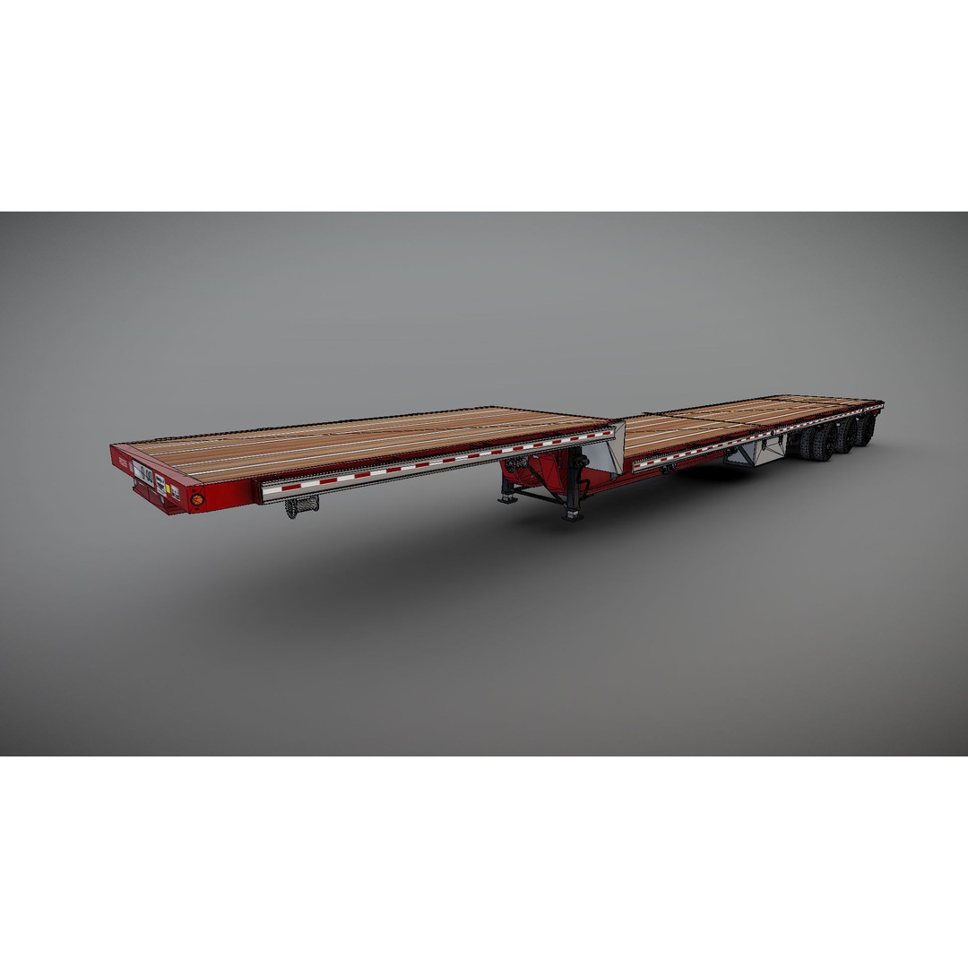 Dropdeck Trailer 3D Model – Low Poly Game Ready Asset, PBR Textures - View 32