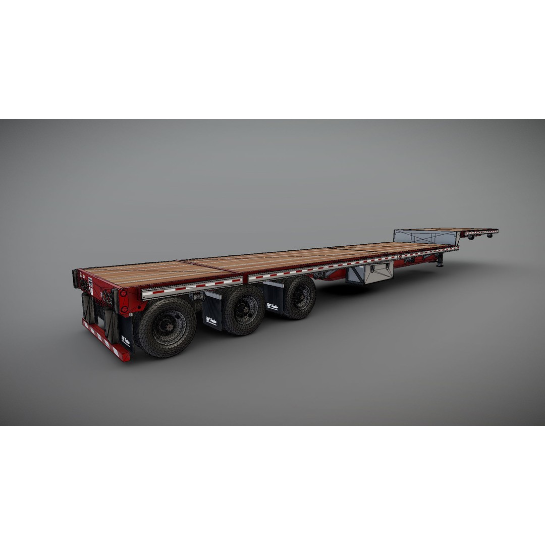 Dropdeck Trailer 3D Model – Low Poly Game Ready Asset, PBR Textures - View 33