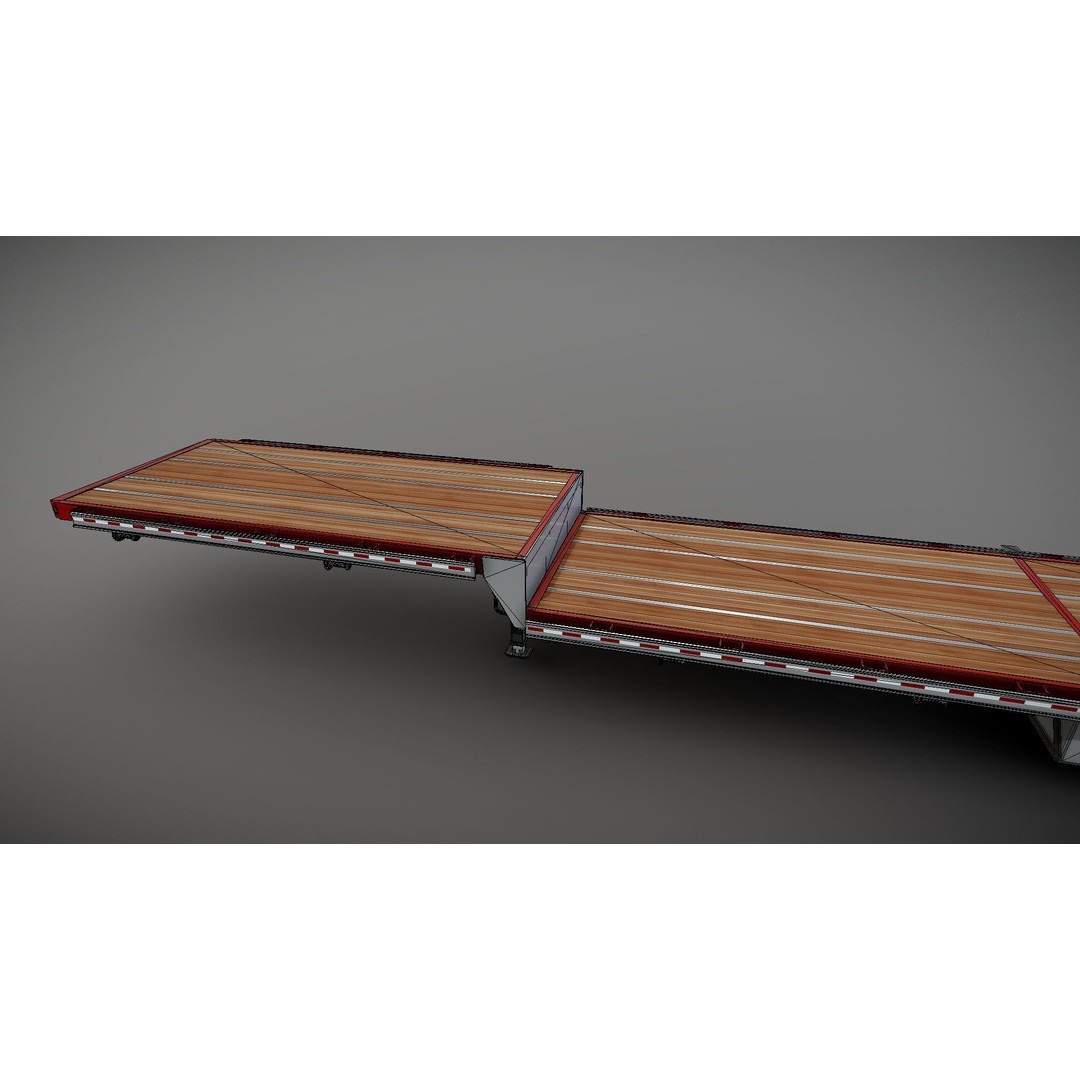 Dropdeck Trailer 3D Model – Low Poly Game Ready Asset, PBR Textures - View 34