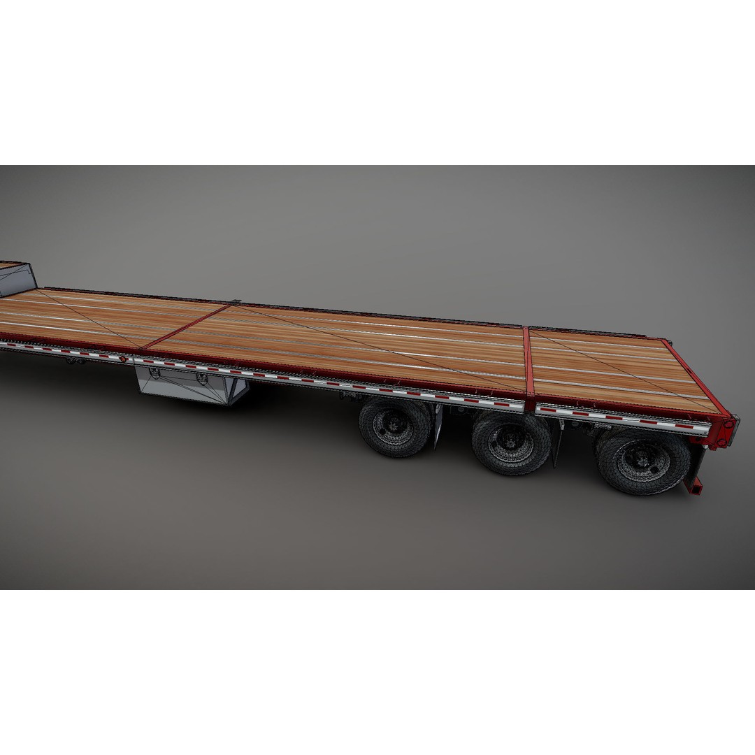 Dropdeck Trailer 3D Model – Low Poly Game Ready Asset, PBR Textures - View 35