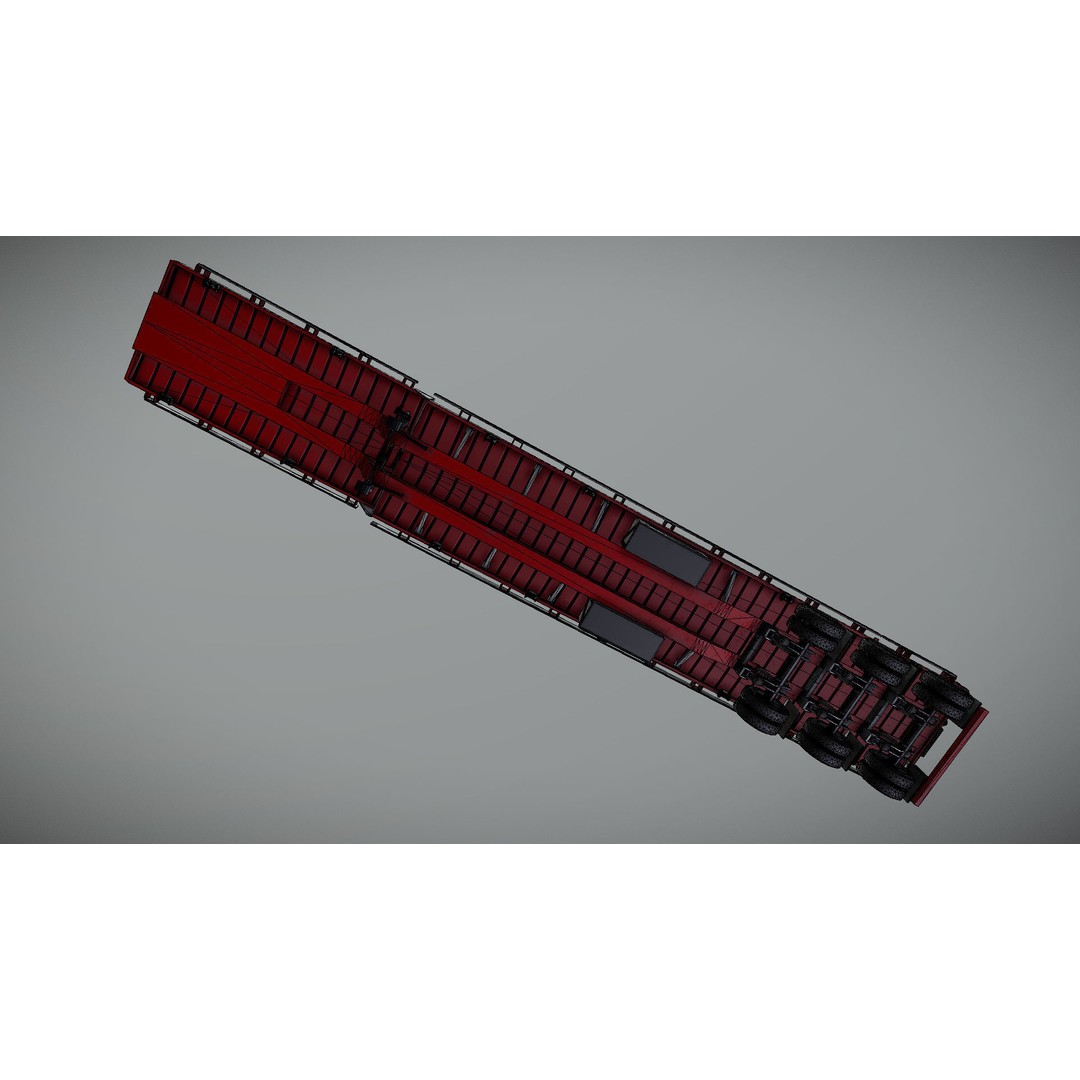 Dropdeck Trailer 3D Model – Low Poly Game Ready Asset, PBR Textures - View 36