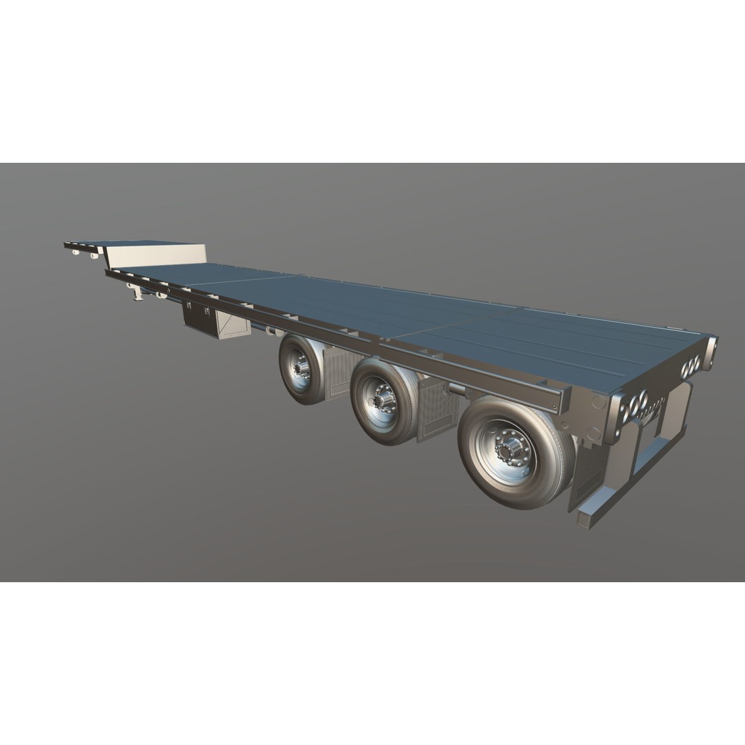 Dropdeck Trailer 3D Model – Low Poly Game Ready Asset, PBR Textures - View 38