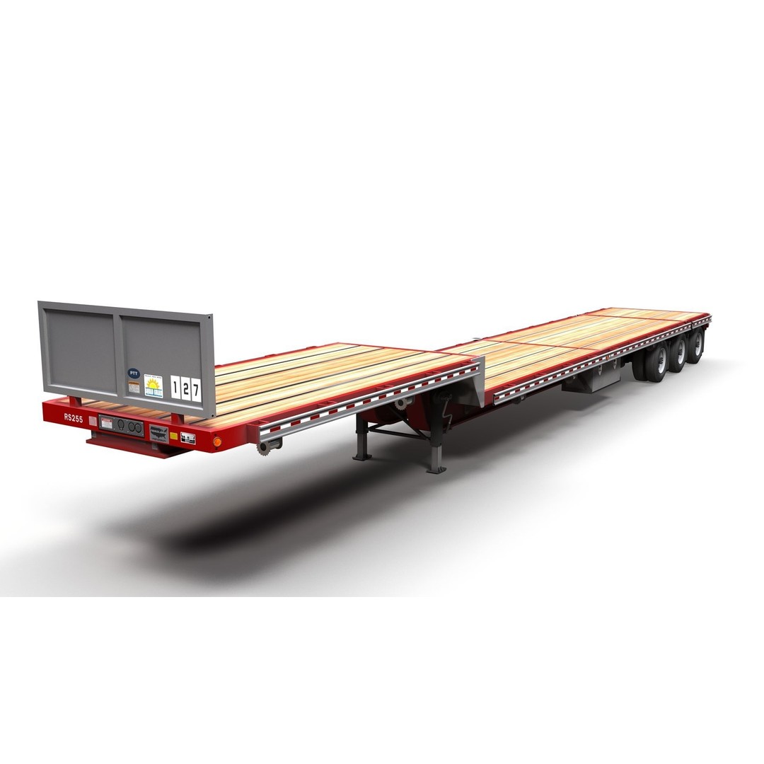 Dropdeck Trailer 3D Model – Low Poly Game Ready Asset, PBR Textures - View 4