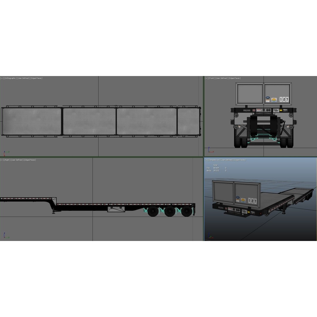Dropdeck Trailer 3D Model – Low Poly Game Ready Asset, PBR Textures - View 41