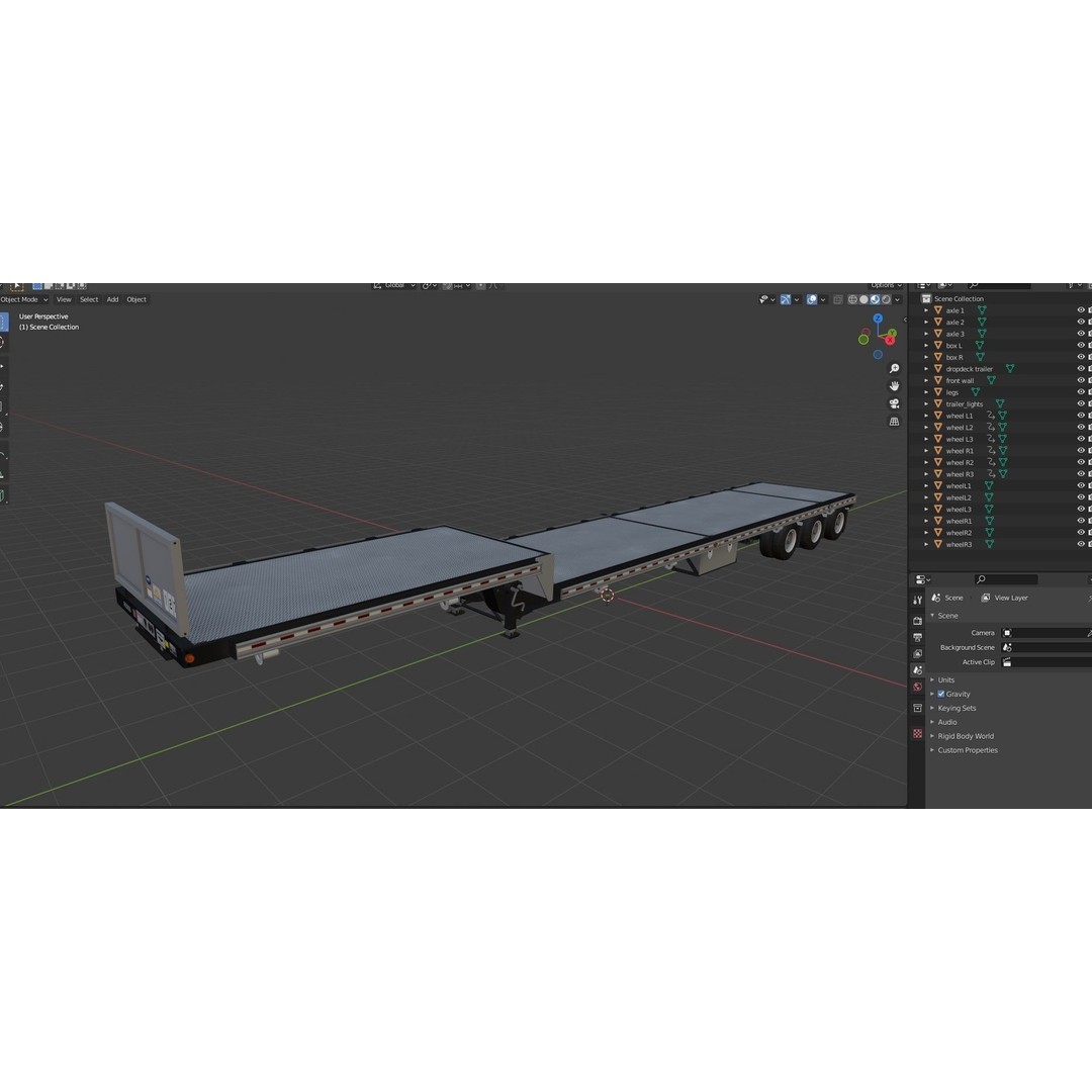 Dropdeck Trailer 3D Model – Low Poly Game Ready Asset, PBR Textures - View 42