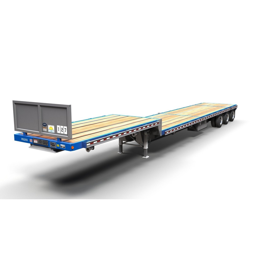 Dropdeck Trailer 3D Model – Low Poly Game Ready Asset, PBR Textures - View 8