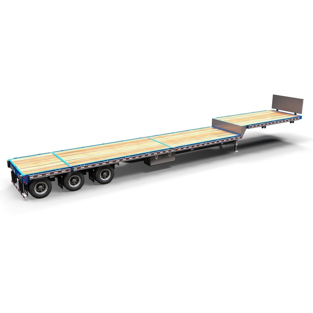 Dropdeck Trailer 3D Model – Low Poly Game Ready Asset, PBR Textures - View 9
