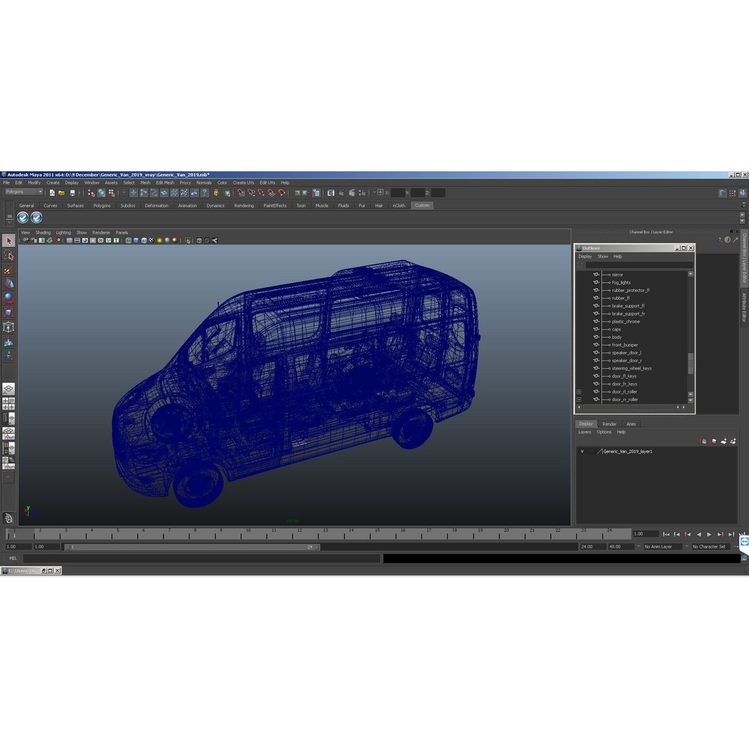 Generic Van 3D Model – High Poly Commercial Vehicle, FBX, OBJ