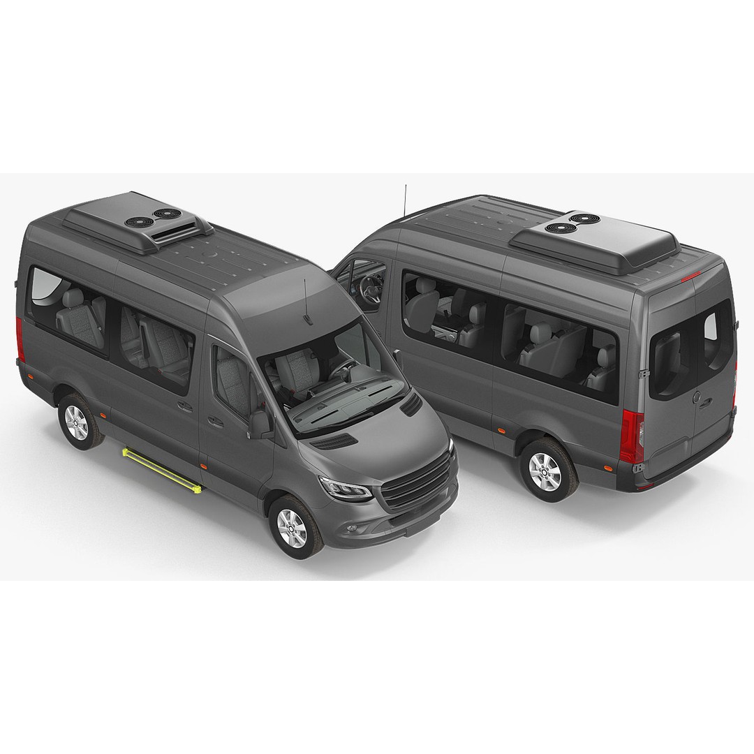 Generic Van 3D Model – High Poly Commercial Vehicle, FBX, OBJ - View 10