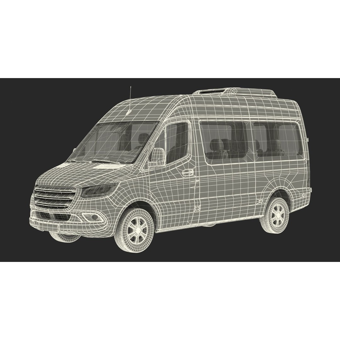 Generic Van 3D Model – High Poly Commercial Vehicle, FBX, OBJ - View 31