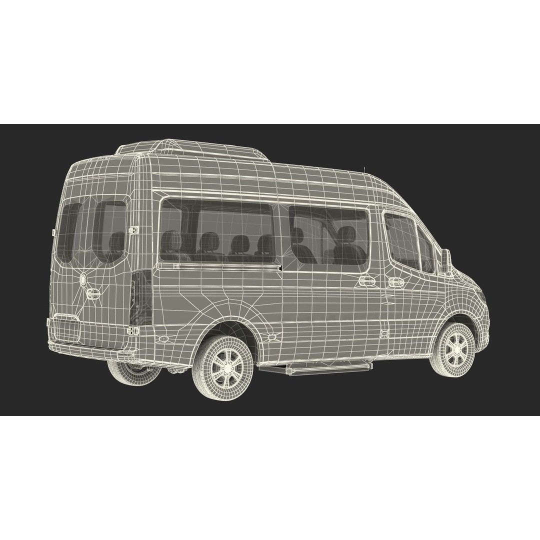 Generic Van 3D Model – High Poly Commercial Vehicle, FBX, OBJ - View 32