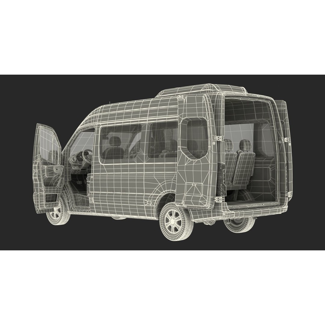 Generic Van 3D Model – High Poly Commercial Vehicle, FBX, OBJ - View 33