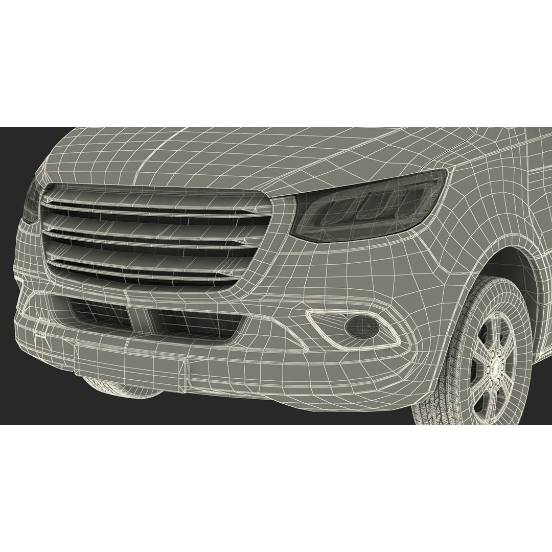 Generic Van 3D Model – High Poly Commercial Vehicle, FBX, OBJ - View 35