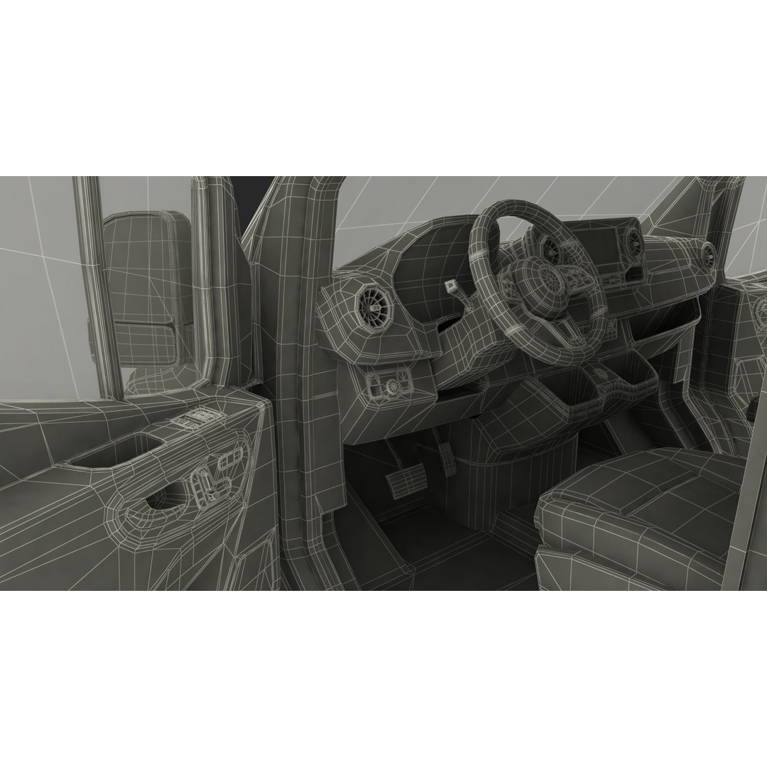 Generic Van 3D Model – High Poly Commercial Vehicle, FBX, OBJ - View 36