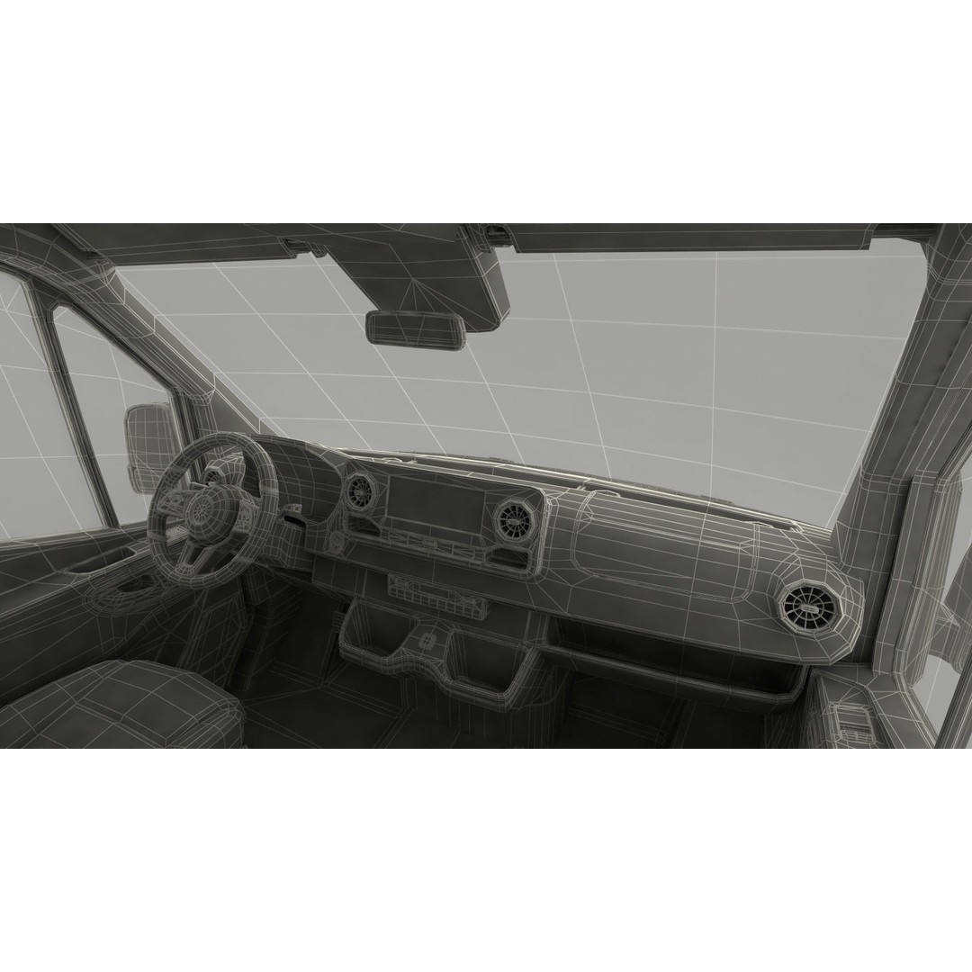 Generic Van 3D Model – High Poly Commercial Vehicle, FBX, OBJ - View 37