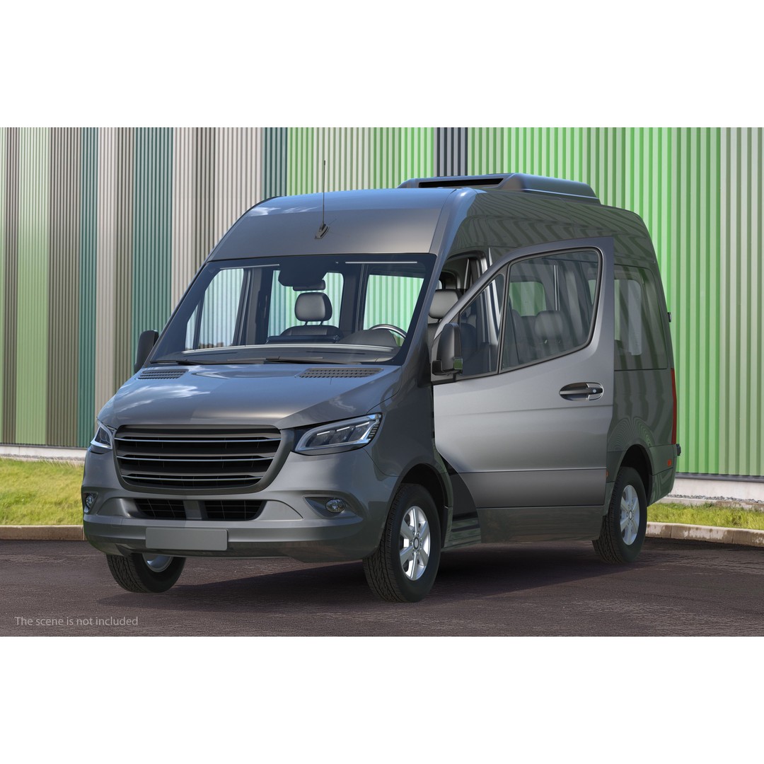 Generic Van 3D Model – High Poly Commercial Vehicle, FBX, OBJ - View 4
