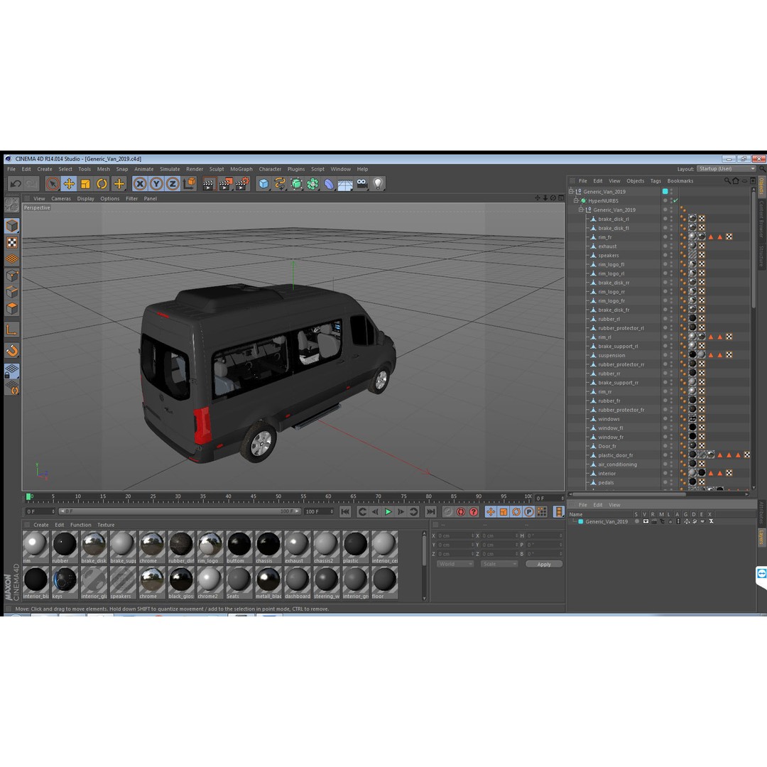 Generic Van 3D Model – High Poly Commercial Vehicle, FBX, OBJ - View 40