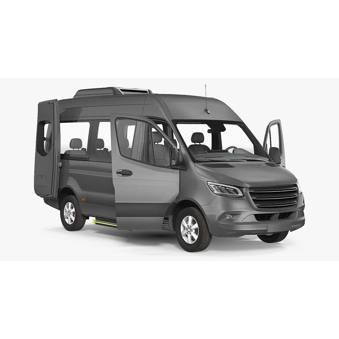 Generic Van 3D Model – High Poly Commercial Vehicle, FBX, OBJ - View 6