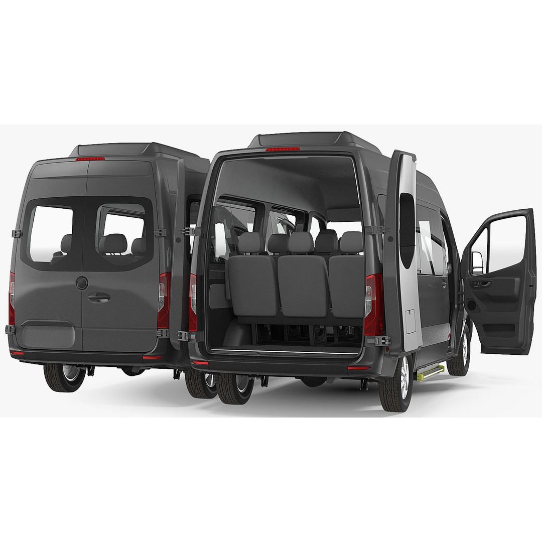 Generic Van 3D Model – High Poly Commercial Vehicle, FBX, OBJ - View 9
