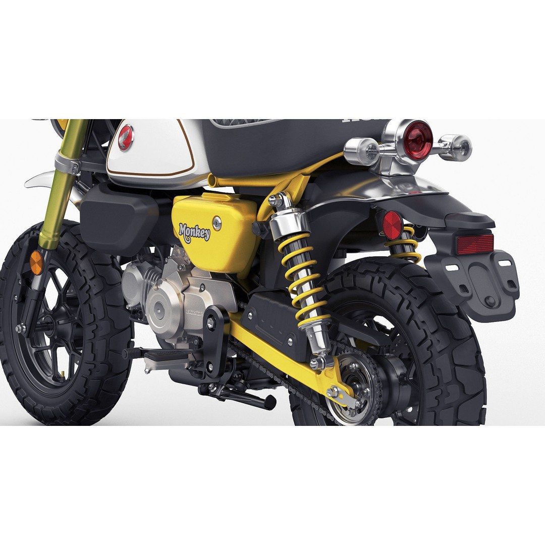 Honda Monkey 125 3D Model – Vintage Motorcycle Asset, FBX, OBJ, Blender - View 10